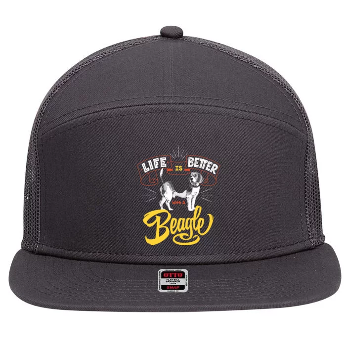 Beagle T Beagle Lover Beagle Gifts Beagle 7 Panel Mesh Trucker Snapback Hat