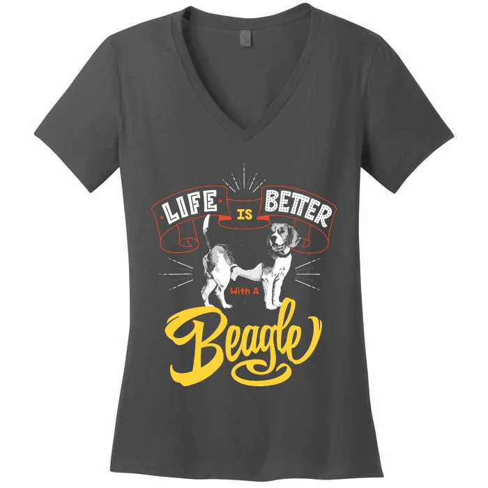 Beagle T Beagle Lover Beagle Gifts Beagle Women's V-Neck T-Shirt