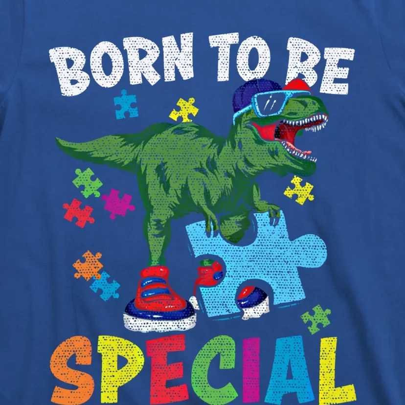 Born To Be Special Trex Puzzle Dinosaur Autism Awareness Gift T-Shirt