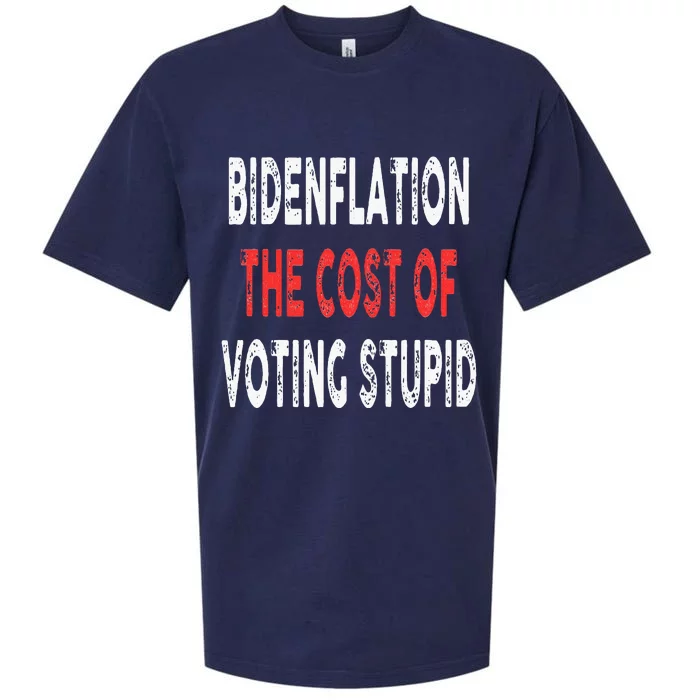 Bidenflation The Cost Of Voting Stupid Funny Sueded Cloud Jersey T-Shirt