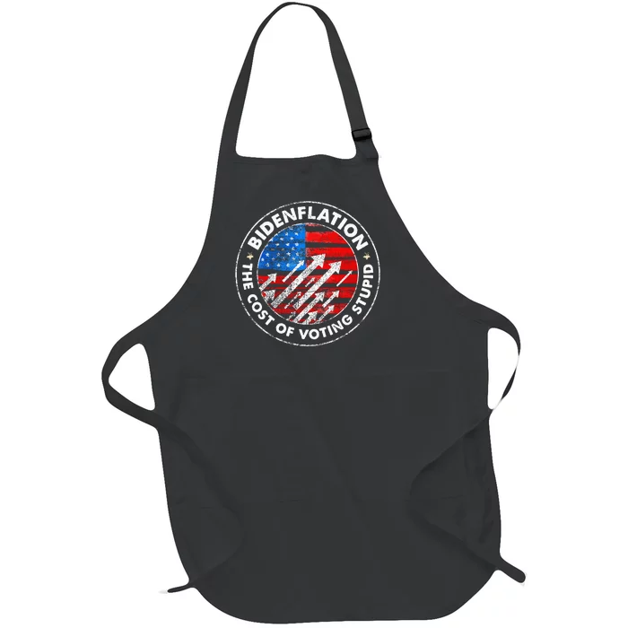 Bidenflation The Cost Of Voting Stupid Joe Biden Inflation Full-Length Apron With Pocket