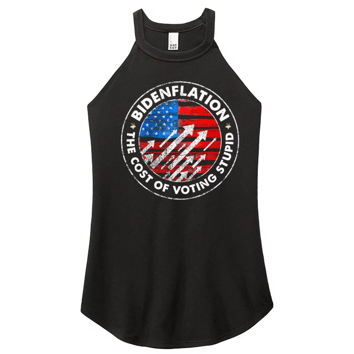 Bidenflation The Cost Of Voting Stupid Joe Biden Inflation Women’s Perfect Tri Rocker Tank