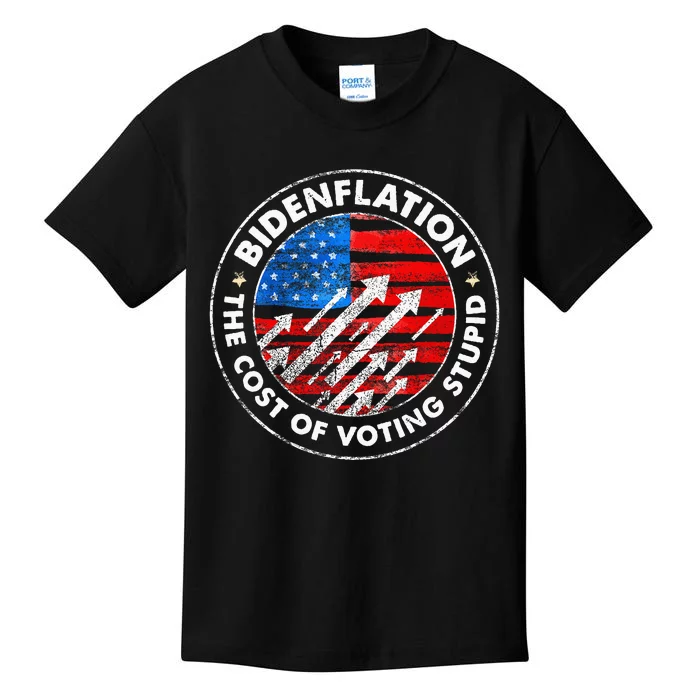 Bidenflation The Cost Of Voting Stupid Joe Biden Inflation Kids T-Shirt