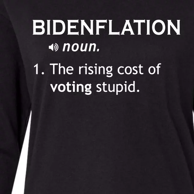 Bidenflation The Cost Of Voting Stupid Womens Cotton Relaxed Long Sleeve T-Shirt