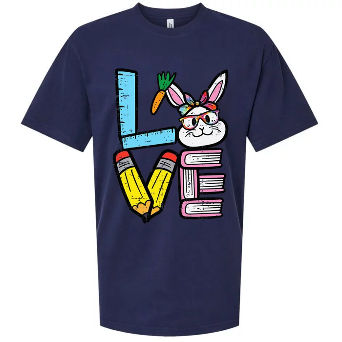 Bunny Teacher Cute Rabbit Spring Love Easter Sueded Cloud Jersey T-Shirt