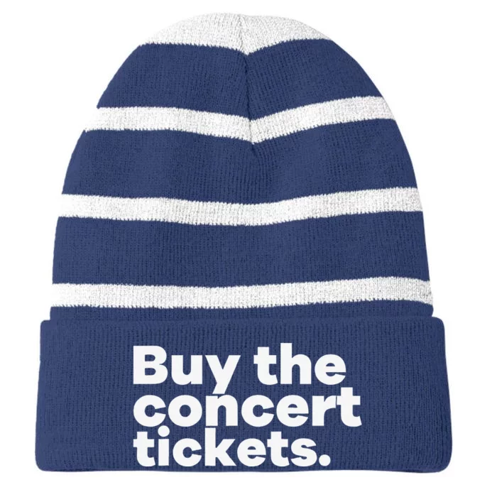 Buy The Concert Tickets Concert Ticketmaster Striped Beanie with Solid Band