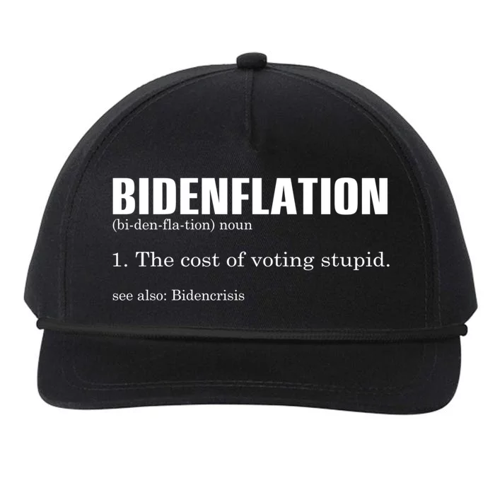 Bidenflation The Cost Of Voting Stupid Definition Anti Biden Gift Snapback Five-Panel Rope Hat