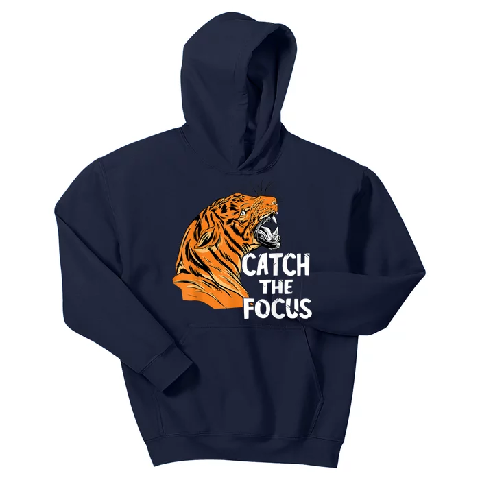 Bengal Tiger Catch The Focus Tiger Head Bengal Tiger Face Kids Hoodie