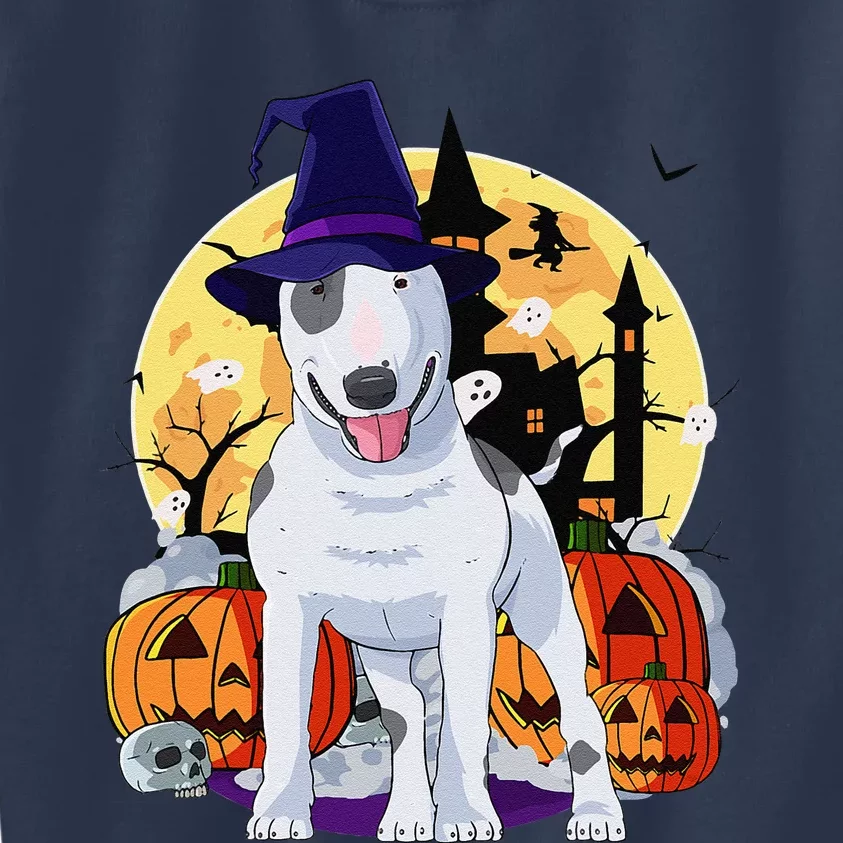 Bull Terrier Cute Halloween Witch Pumpkin Kids Sweatshirt