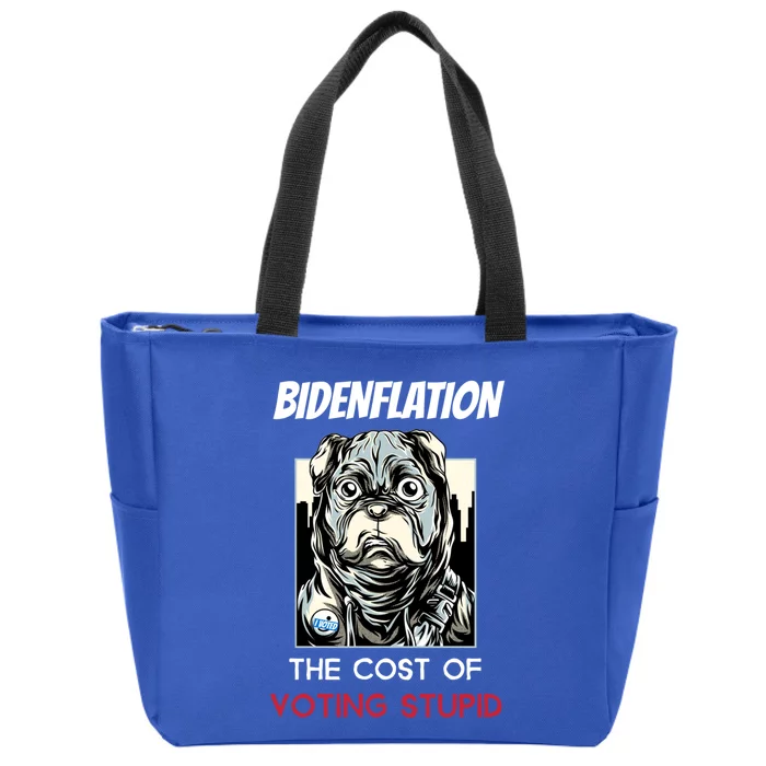 Bidenflation The Cost Of Voting Stupid Biden Inflation Gift Zip Tote Bag