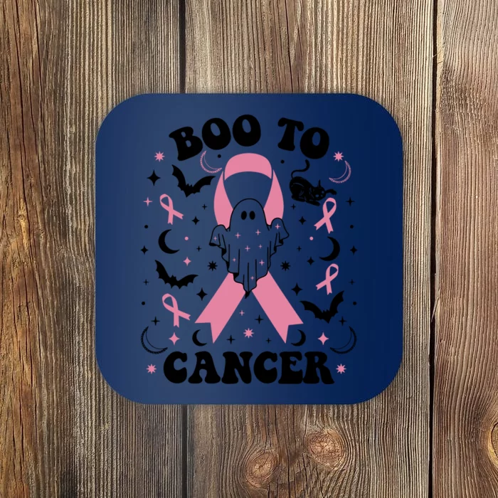 Boo To Cancer Ghost October Breast Cancer Awareness Month Halloween Coaster