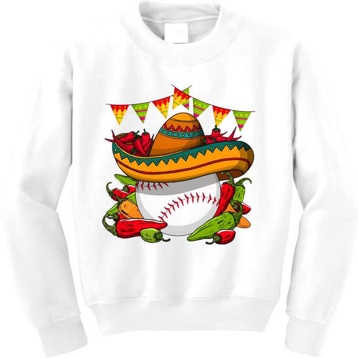 Baseball Team Cinco De Mayo Tacos And Baseball Kids Sweatshirt