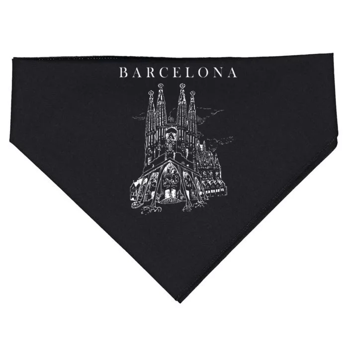 Barcelona Traveling Cathedral Of Barcelona Spain Travel Trip USA-Made Doggie Bandana