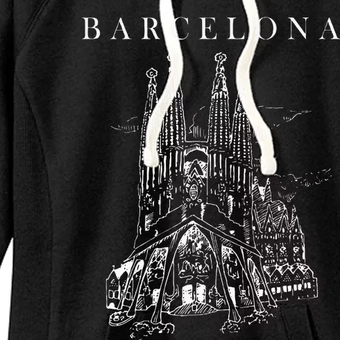 Barcelona Traveling Cathedral Of Barcelona Spain Travel Trip Women's Fleece Hoodie