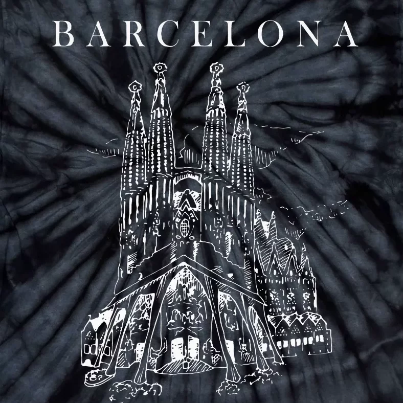 Barcelona Traveling Cathedral Of Barcelona Spain Travel Trip Tie-Dye T-Shirt