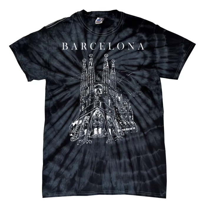 Barcelona Traveling Cathedral Of Barcelona Spain Travel Trip Tie-Dye T-Shirt