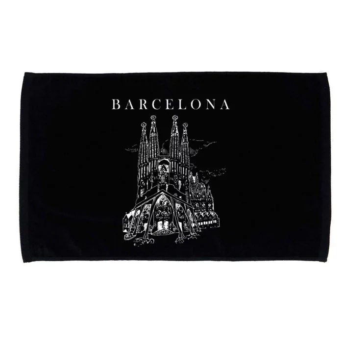 Barcelona Traveling Cathedral Of Barcelona Spain Travel Trip Microfiber Hand Towel