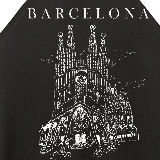 Barcelona Traveling Cathedral Of Barcelona Spain Travel Trip Women’s Perfect Tri Rocker Tank