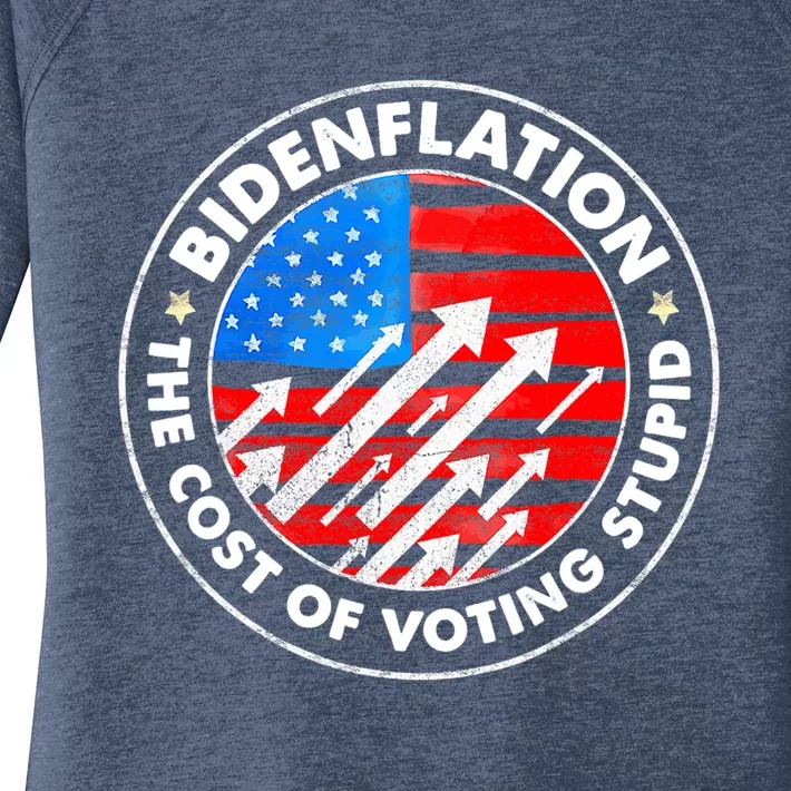 Bidenflation The Cost Of Voting Stupid Joe Biden Inflation Women's Perfect Tri Tunic Long Sleeve Shirt