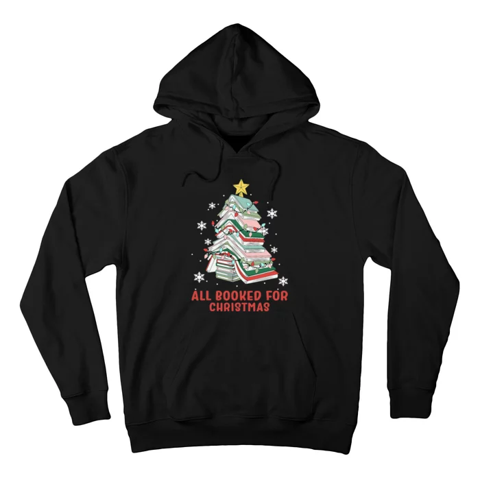 Book Tree Christmas Reading All Booked For Christmas Hoodie