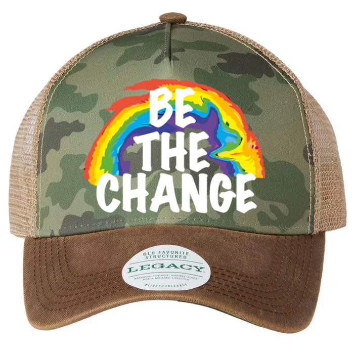 Be The Change Positive Thinking Motivational Quote Gift Legacy Tie Dye Trucker Hat