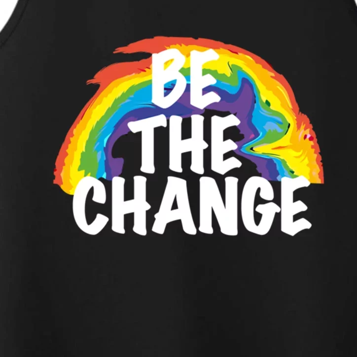 Be The Change Positive Thinking Motivational Quote Gift Performance Tank