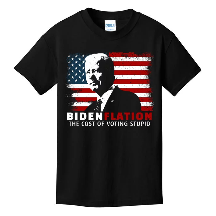 BidenFlation The Cost Of Voting Stupid Biden Flation Kids T-Shirt