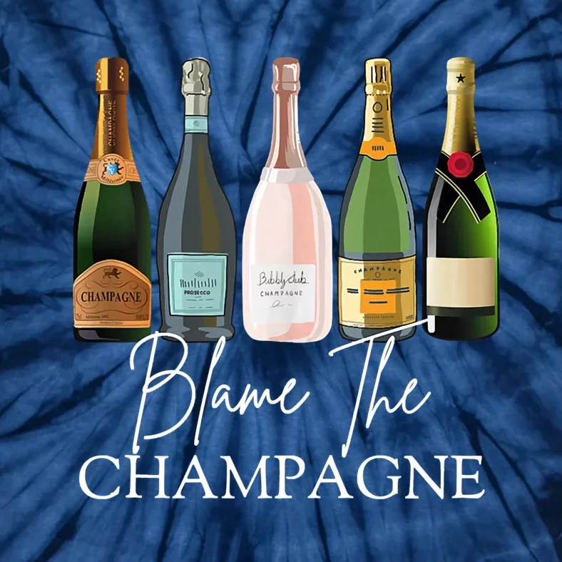 Blame The Champagne, Champagne Bottles Day Drinking Mimosa Tie-Dye T-Shirt