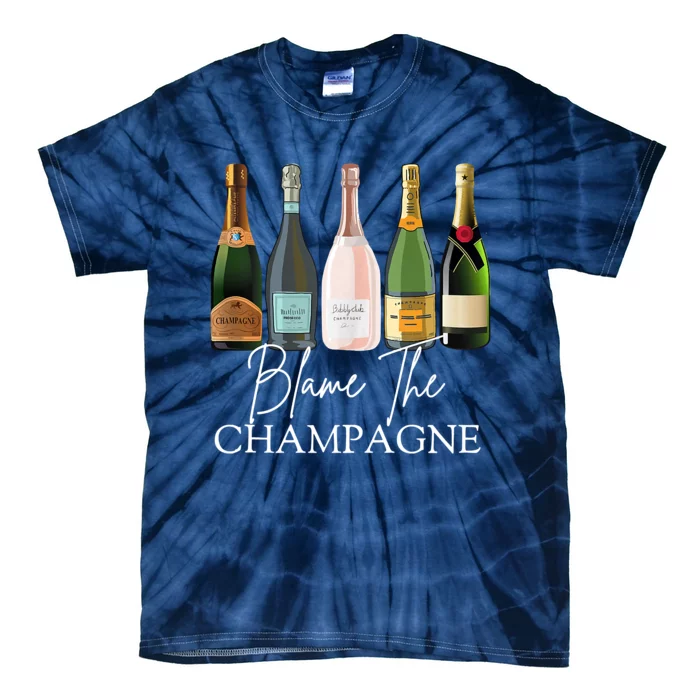 Blame The Champagne, Champagne Bottles Day Drinking Mimosa Tie-Dye T-Shirt