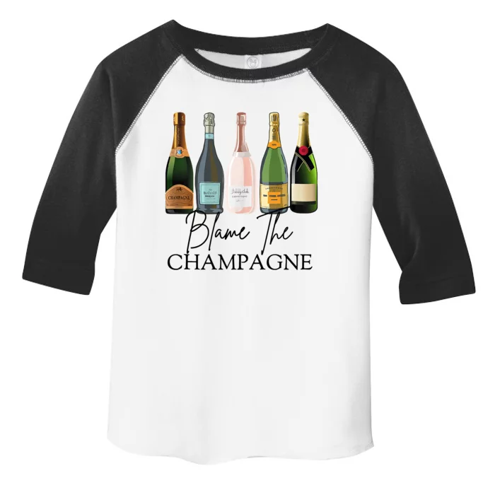 Blame The Champagne, Champagne Bottles Day Drinking Mimosa Toddler Fine Jersey T-Shirt