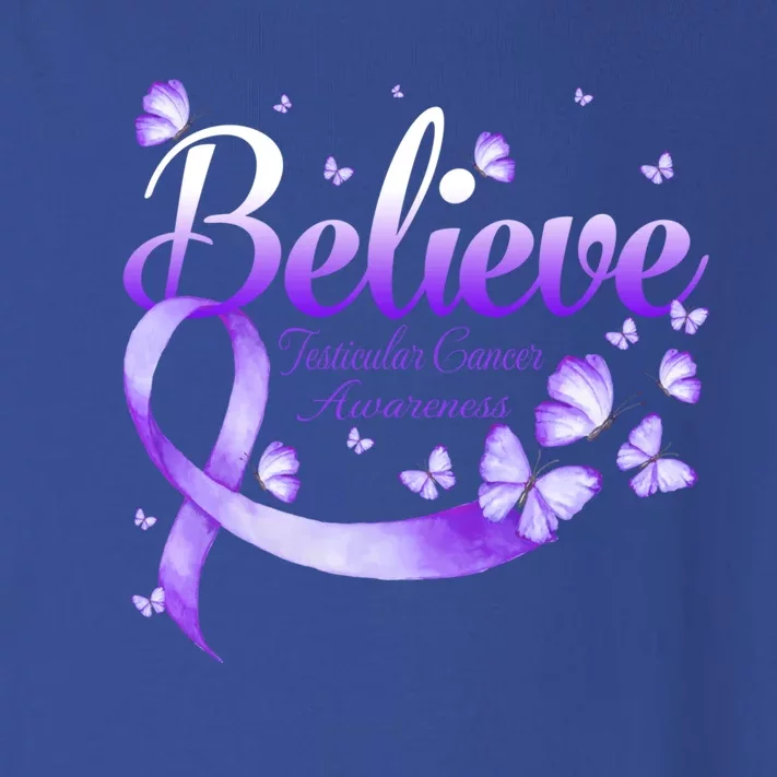 Believe Testicular Cancer Awareness Butterfly Gift Toddler Long Sleeve Shirt