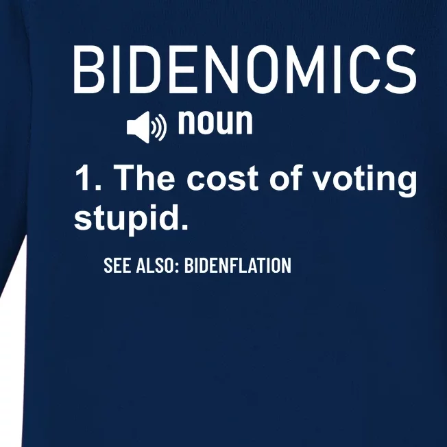 Bidenomics The Cost Of Voting Stupid Baby Long Sleeve Bodysuit