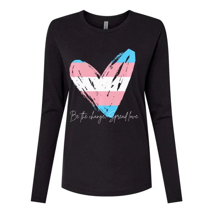 Be The Change Spread Love Womens Cotton Relaxed Long Sleeve T-Shirt