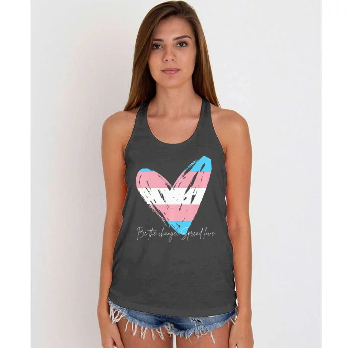 Be The Change Spread Love Women's Knotted Racerback Tank