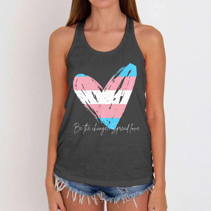 Be The Change Spread Love Women's Knotted Racerback Tank