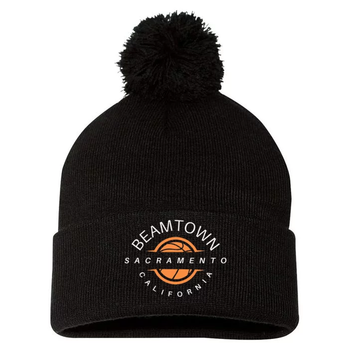 Beam Town City Swish Sacramento California Pom Pom 12in Knit Beanie