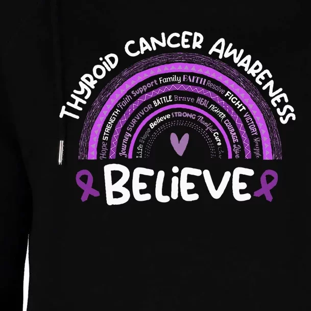 Believe Thyroid Cancer Awareness Month Thyroid Cancer Womens Funnel Neck Pullover Hood