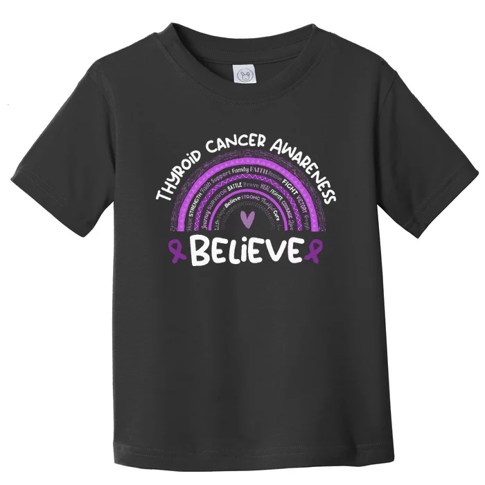 Believe Thyroid Cancer Awareness Month Thyroid Cancer Toddler T-Shirt