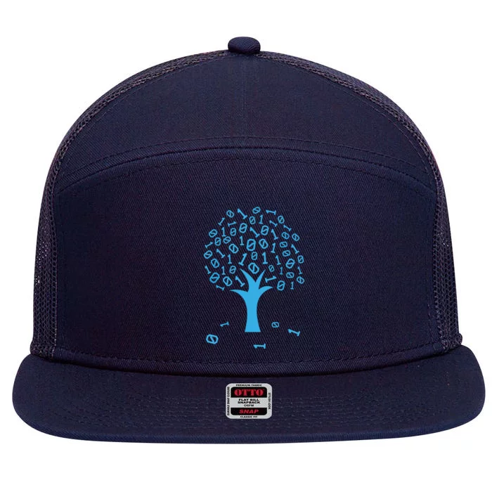 Binary Tree Computer Science Lovers Coding 7 Panel Mesh Trucker Snapback Hat