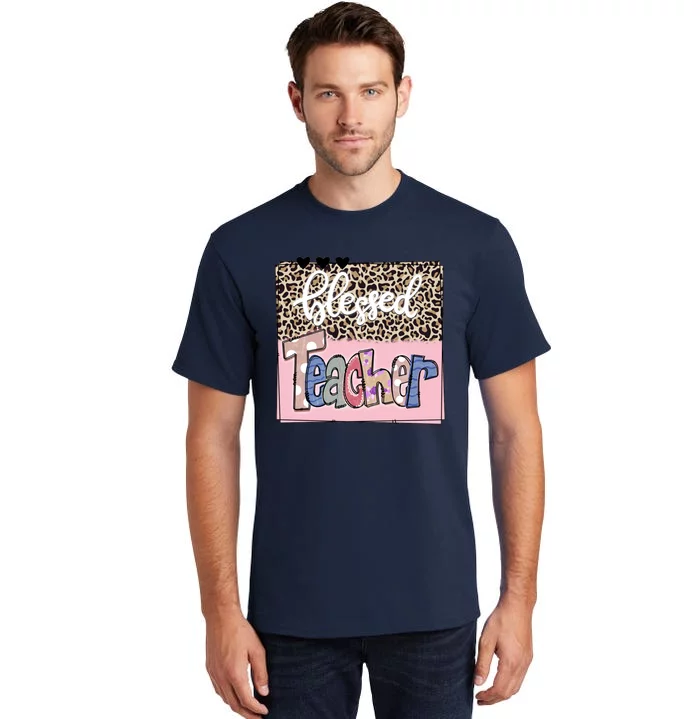 Blessed Teacher Cheetah Print Tall T-Shirt