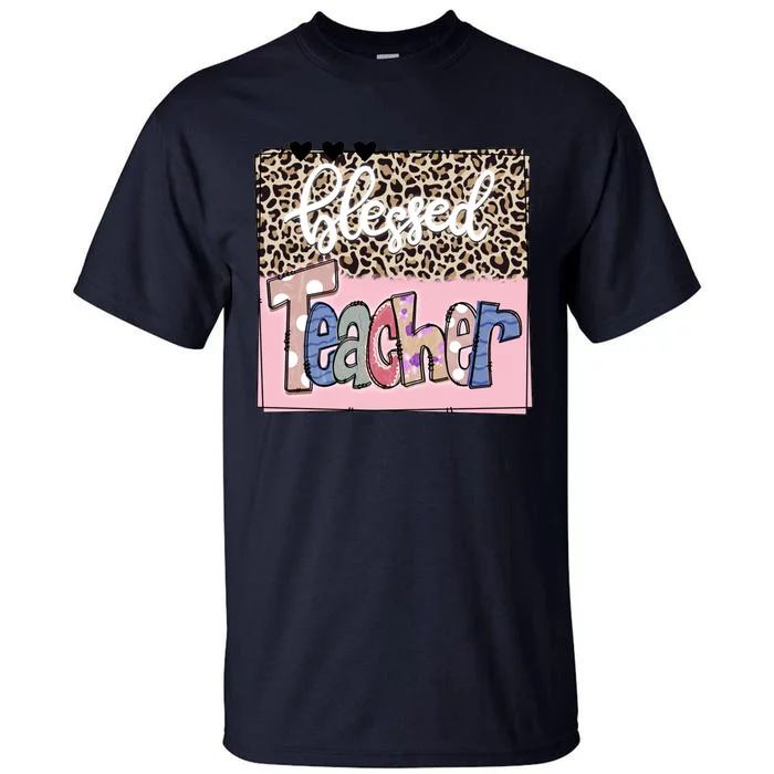 Blessed Teacher Cheetah Print Tall T-Shirt