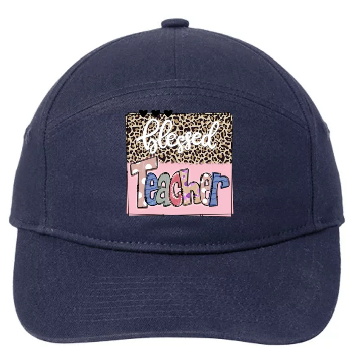 Blessed Teacher Cheetah Print 7-Panel Snapback Hat