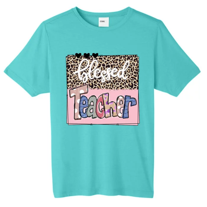 Blessed Teacher Cheetah Print ChromaSoft Performance T-Shirt