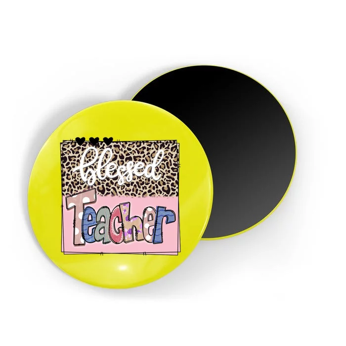 Blessed Teacher Cheetah Print Magnet