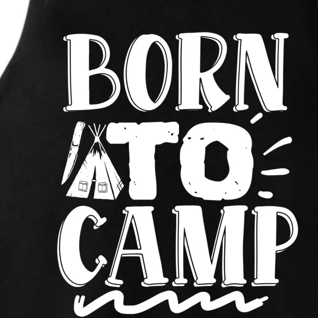 Born To Camp Father’s Day Camping Mom Dad Camper Gift Ladies Tri-Blend Wicking Tank