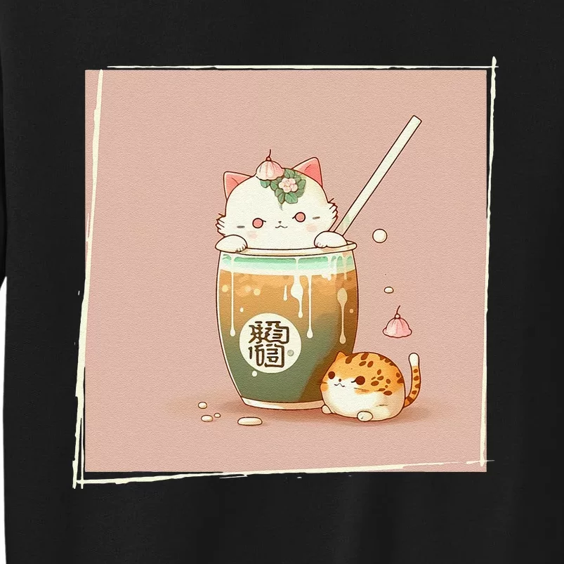 Boba Tea Cat Kawaii Anime Japanese Kawaii Neko Sweatshirt