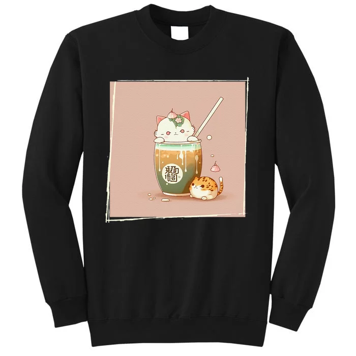 Boba Tea Cat Kawaii Anime Japanese Kawaii Neko Sweatshirt