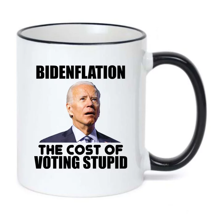 Bidenflation The Cost Of Voting Stupid Funny Black Color Changing Mug