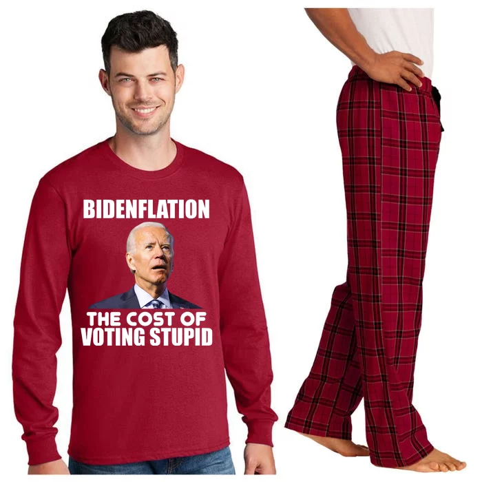 Bidenflation The Cost Of Voting Stupid Funny Long Sleeve Pajama Set