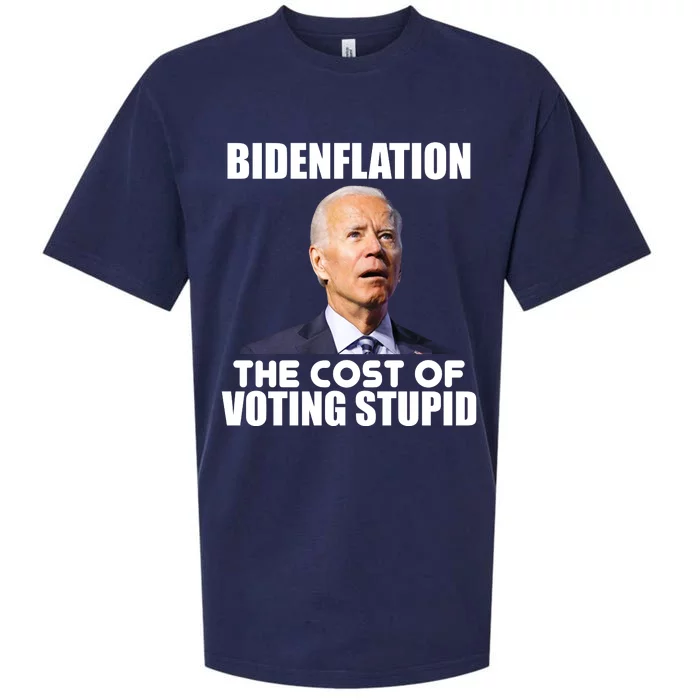 Bidenflation The Cost Of Voting Stupid Funny Sueded Cloud Jersey T-Shirt